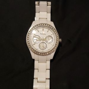 SOLD Fossil watch, Stella white resin watch